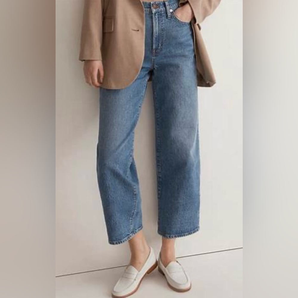Madewell Medium Wash The Perfect Vintage Wide Leg Crop Jeans - Size 29T